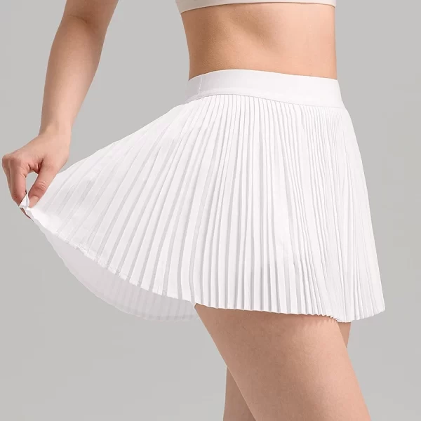 Women Pleated Shorts Tennis Skirt Pockets High Waist Mini Short Skirt Quick Drying Breathable Sports Skirt Running Golf Wear 1