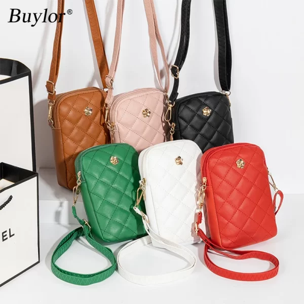 Buylor موضة حقائب نسائية التطريز حقيبة الكتف بولي Leather الجلود مخلب محافظ الفتيات صغيرة Crossbody رسول حقائب 1