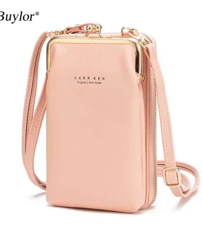 Buylor المرأة الهاتف Crossbody أكياس الفتيات بو الجلود سعة كبيرة المحمولة الكتف حقيبة العلامة التجارية السيدات محفظة الأزياء حقيبة يد 1