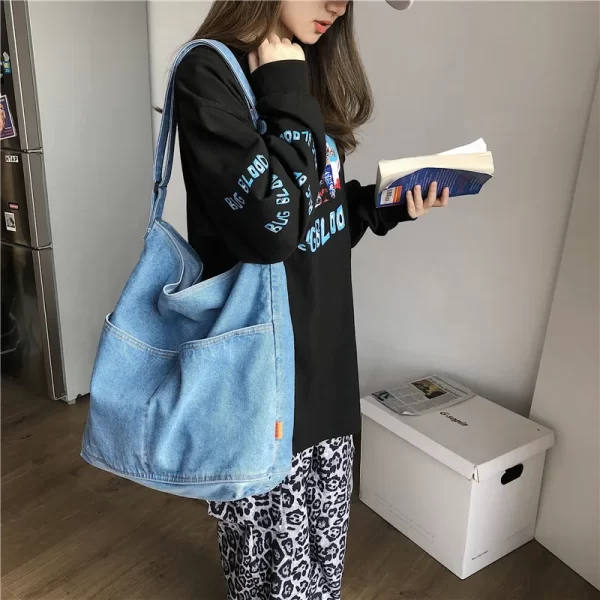 Vintage مصمم سعة كبيرة الدنيم حقيبة يد ومحفظة المرأة حقائب الكتف Crossbody جديد السيدات حقيبة ساعي جودة عالية 1