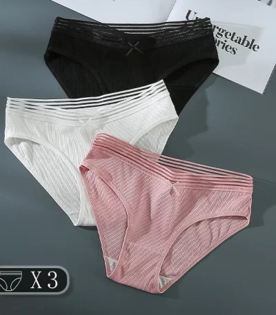 3PCS Discount Breathable Comfortable Women's Briefs Sexy Cotton Women's Panties Seamless Women's Underwear Soft Girl Underpants 1