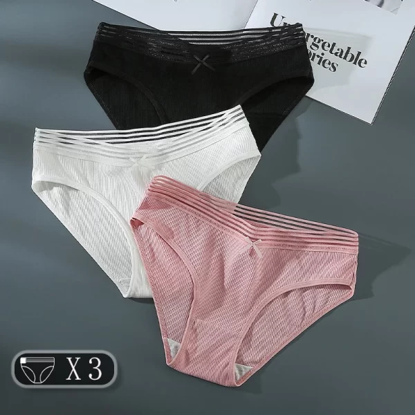 3PCS Discount Breathable Comfortable Women's Briefs Sexy Cotton Women's Panties Seamless Women's Underwear Soft Girl Underpants 1