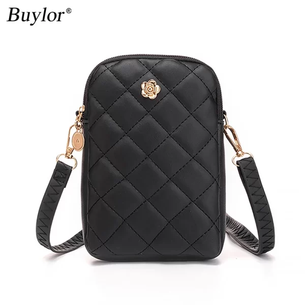 Buylor حقائب نسائية موضة التطريز حقيبة الكتف بولي Leather الجلود مخلب محافظ الفتيات صغيرة Crossbody رسول حقائب 1