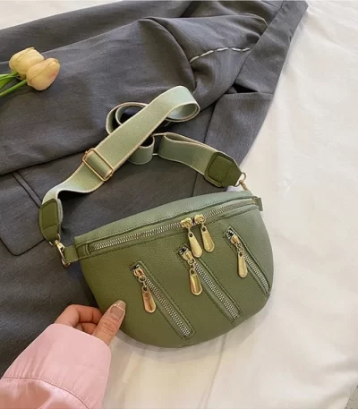 حقائب فاني الجلدية الناعمة للنساء ، حقيبة الخصر العصرية ، حزمة الخصر النسائية ، حقيبة الصدر Crossbody ، أنيقة ، تصميم سستة ، السيدات 1