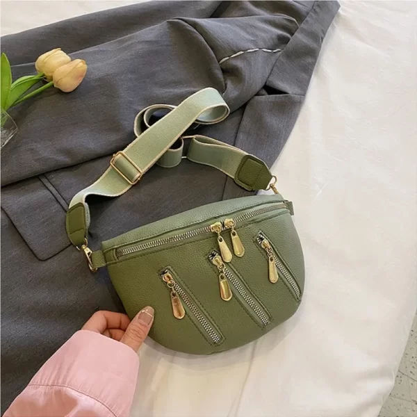 حقائب فاني الجلدية الناعمة للنساء ، حقيبة الخصر العصرية ، حزمة الخصر النسائية ، حقيبة الصدر Crossbody ، أنيقة ، تصميم سستة ، السيدات 1