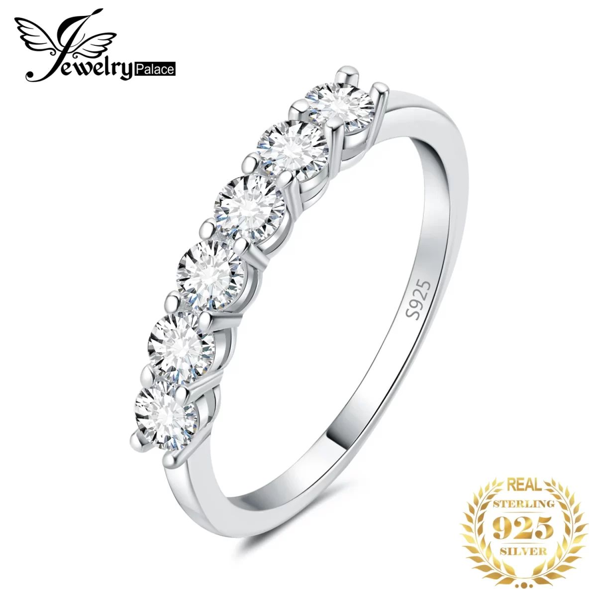 JewelryPalace-خاتم الخطوبة لحفلات الزفاف للنساء ، 5 أ مكعب من الزركونيا إلى الأبد ، الفضة الإسترلينية ، المجوهرات الراقية ، التصميم الكلاسيكي ، الموضة 1