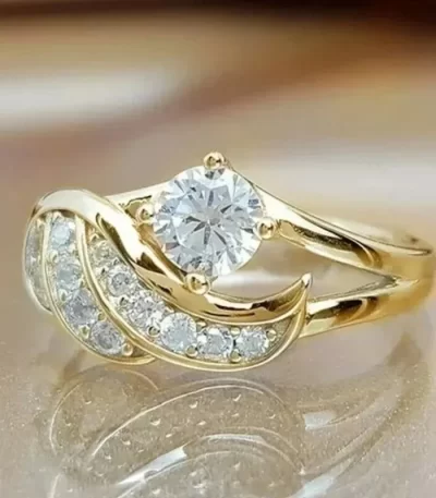 خاتم الجناح Huitan-Cubic Zirconia للنساء ، خاتم زفاف فاخر ، إكسسوارات الخطوبة ، تصميم الأزياء ، هدايا المجوهرات 1