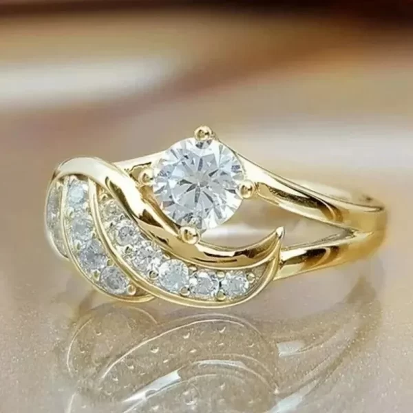 خاتم الجناح Huitan-Cubic Zirconia للنساء ، خاتم زفاف فاخر ، إكسسوارات الخطوبة ، تصميم الأزياء ، هدايا المجوهرات 1