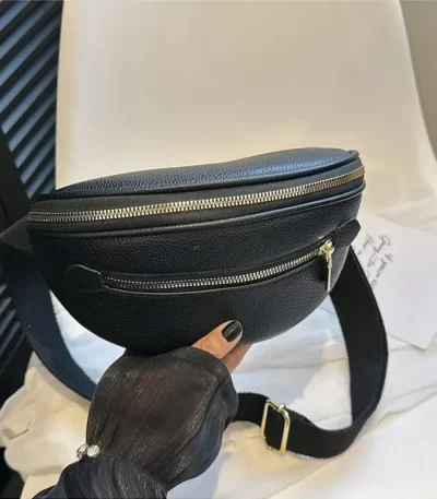 موضة بلون بولي Leather الجلود فاني حزم للنساء تصميم بسيط السيدات الخصر حقيبة أنثى أنيقة Crossbody حقيبة صدر 2025 1