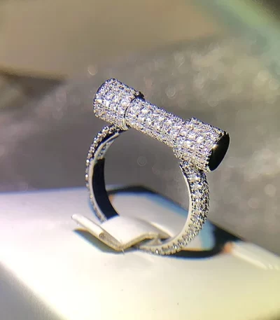 مجوهرات بلينغ بالزركونيا المكعبة Huitan-Cubic Zirconia للنساء ، خاتم إصبع ، إكسسوار بيان ، ملابس يومية ، حفلات ، فاخرة ، معبدة ، تصميم أزياء جديد 1