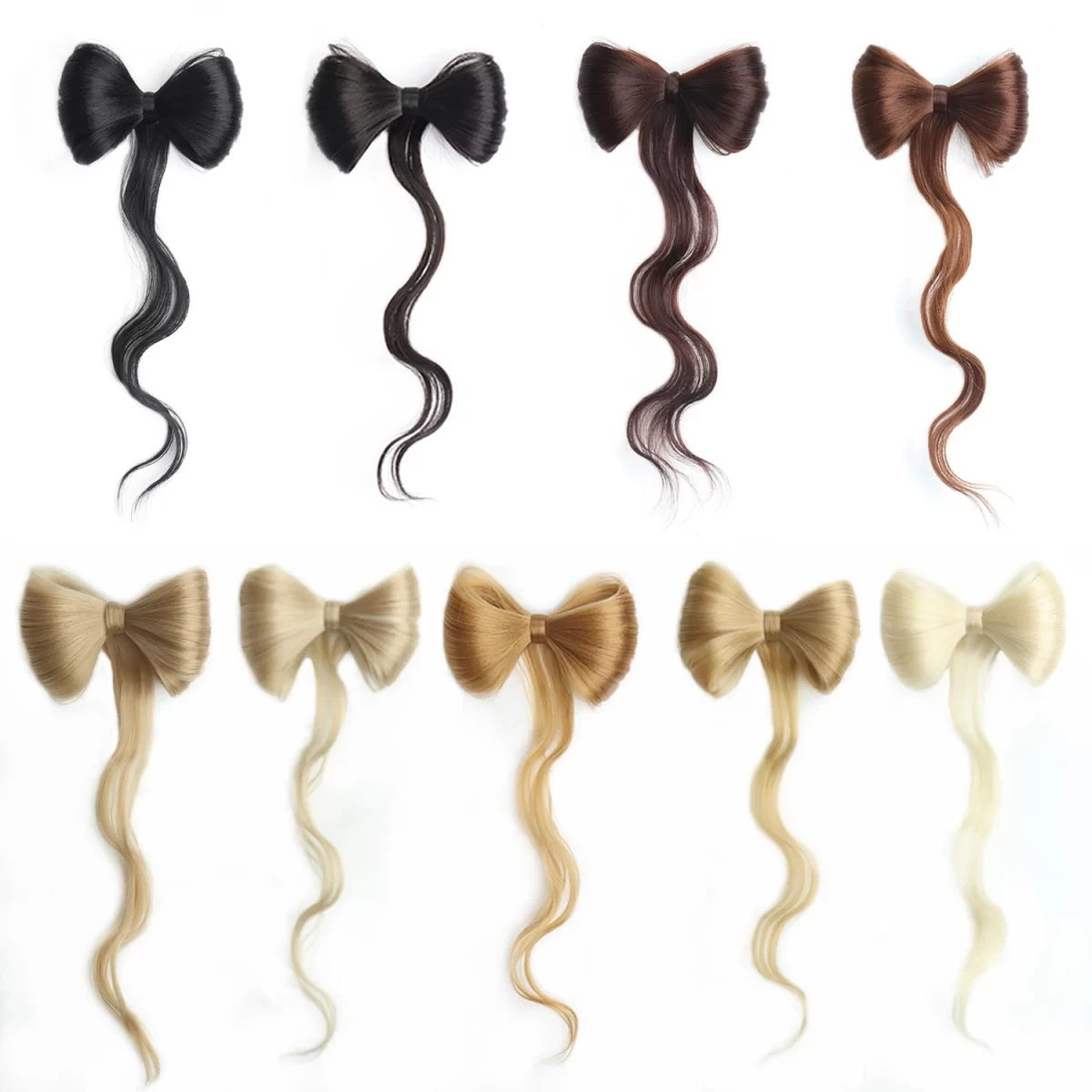 الاصطناعية مخلب كليب Bowknot كعكة الشعر تمديد براون شقراء مقاومة للحرارة كعكة الشعر إكسسوارات الشعر مناسبة للنساء اليومية 6