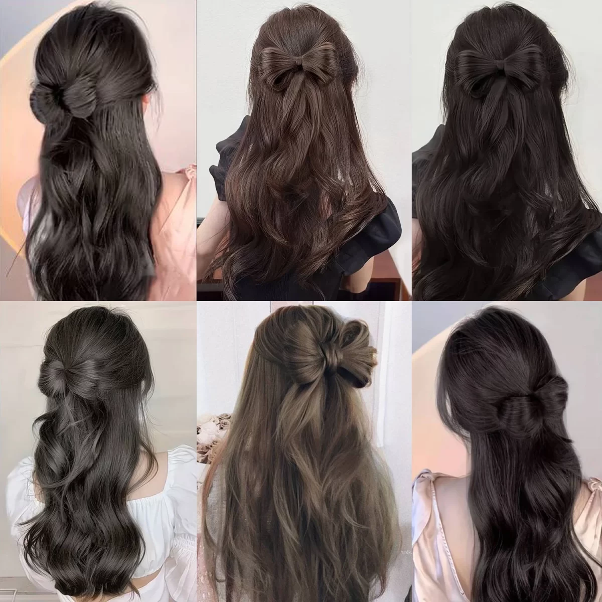 الاصطناعية مخلب كليب Bowknot كعكة الشعر تمديد براون شقراء مقاومة للحرارة كعكة الشعر إكسسوارات الشعر مناسبة للنساء اليومية 5