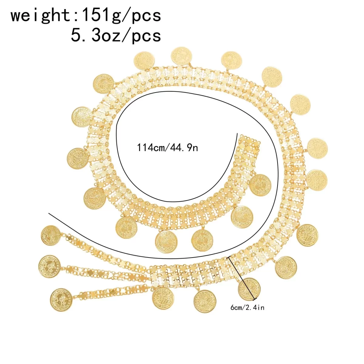 العملات الذهبية شرابة الجسم سلسلة الكردية الهند الرقص العرقي الملابس والاكسسوارات موضة العربية تركيا الأفغانية العروس مجوهرات الزفاف 2