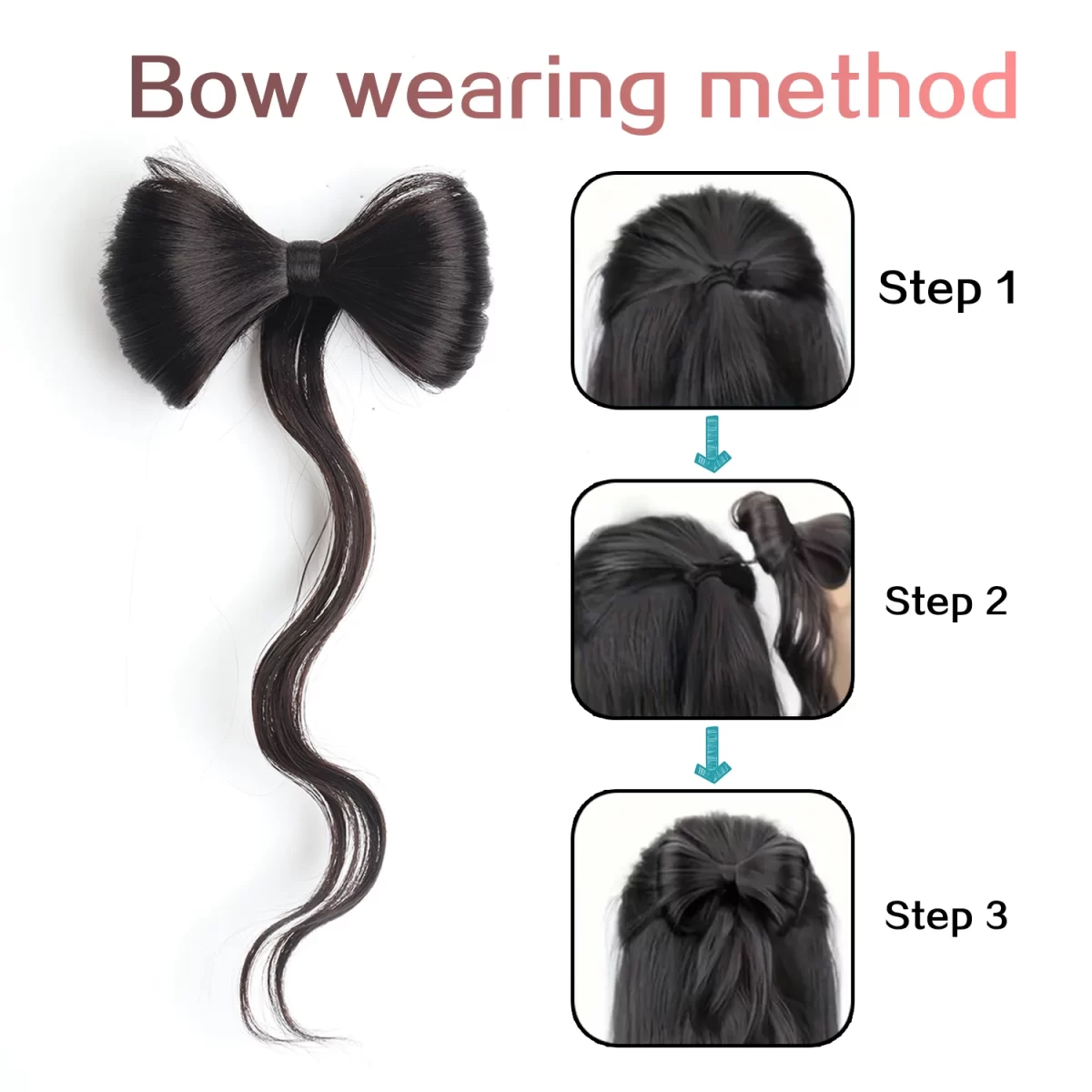 الاصطناعية مخلب كليب Bowknot كعكة الشعر تمديد براون شقراء مقاومة للحرارة كعكة الشعر إكسسوارات الشعر مناسبة للنساء اليومية 3